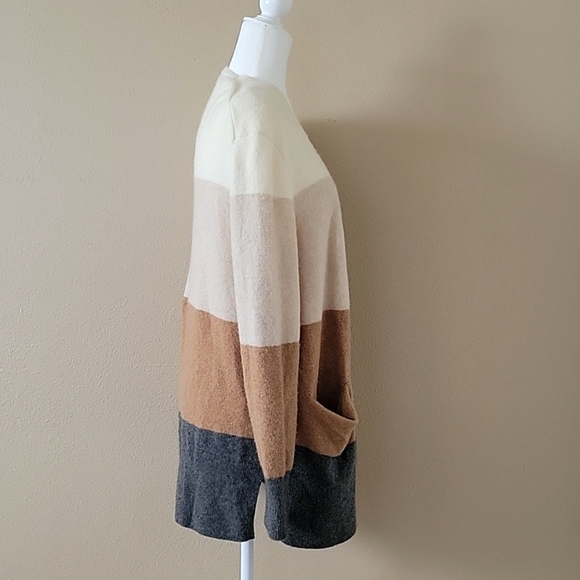 Madewell Womens Kent Colorblock Merino Wool Blend Cardigan Coziest Yarn - Size M - Picture 8 of 11